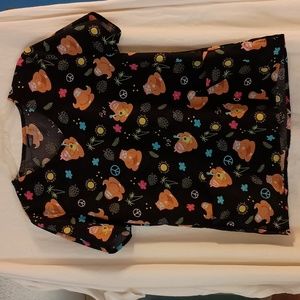 Zoe + Chloe Peace Sloth scrub top